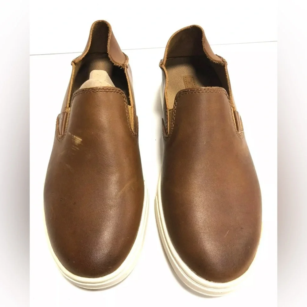 Olukai Pehuea Womens Slip-On Brown Leather Size 6.5 M